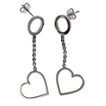 RMB|925 silver tennis earrings light blue pink square heart
