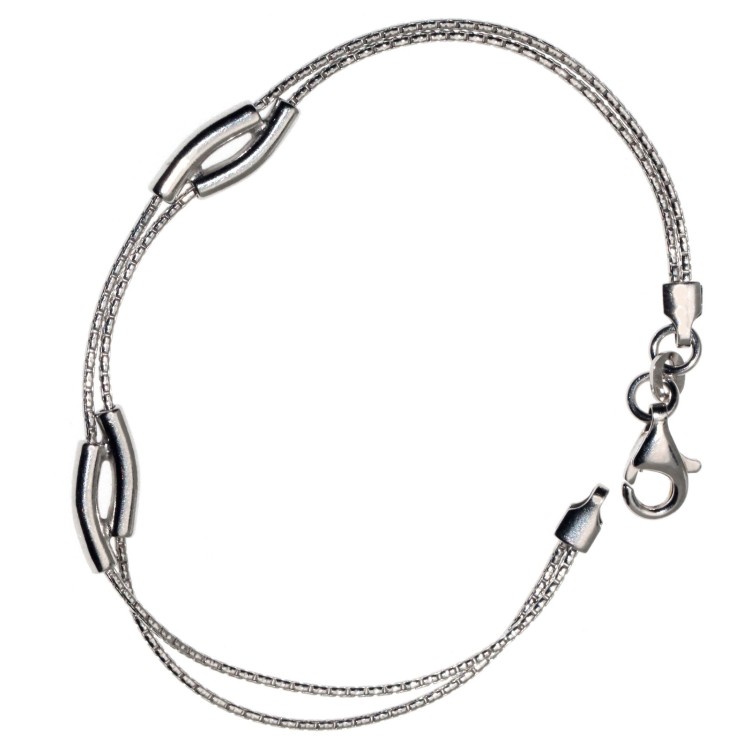 RMB|925 silver snake or singapore bracelet with curved elements