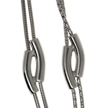 RMB|argento 925 bracciale snake o singapore con elementi curvi