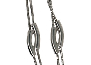 RMB|argento 925 bracciale snake o singapore con elementi curvi