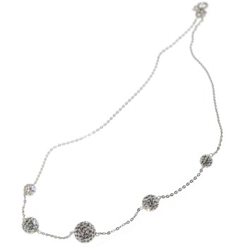 RMB|925 silver choker passing spheres of zircons in necklace gradation