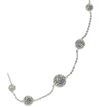 RMB|925 silver choker passing spheres of zircons in necklace gradation