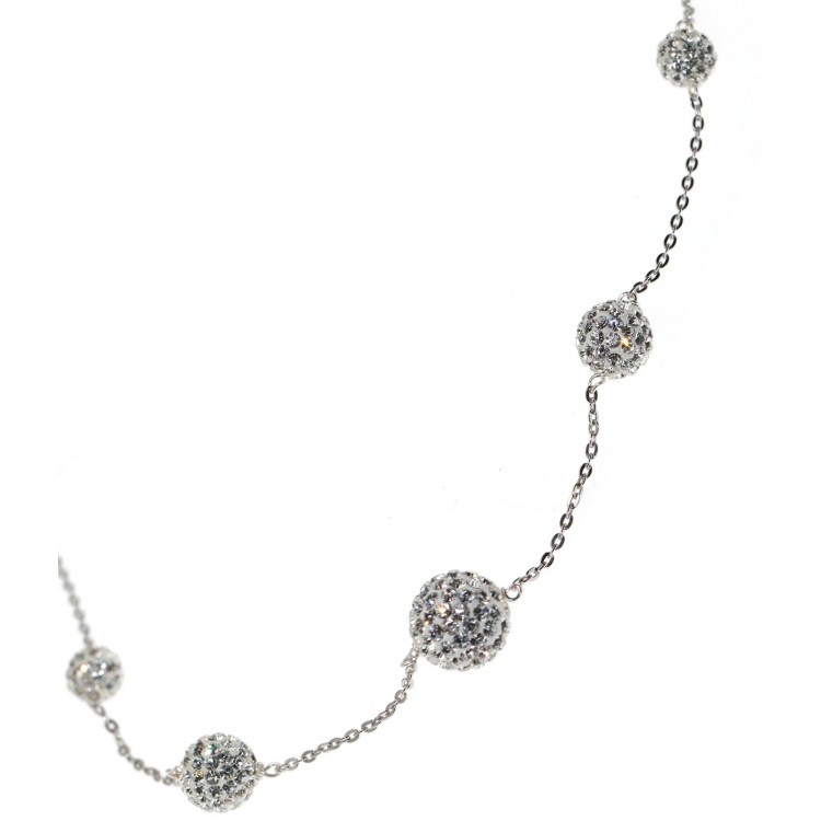 RMB|925 silver choker passing spheres of zircons in necklace gradation