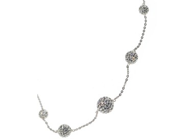 RMB|925 silver choker passing spheres of zircons in necklace gradation