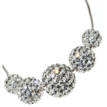 RMB|925 silver choker spheres passing through zircons gradation necklace