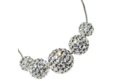 RMB|Girocollo argento 925 sfere passanti di zirconi gradazione collana