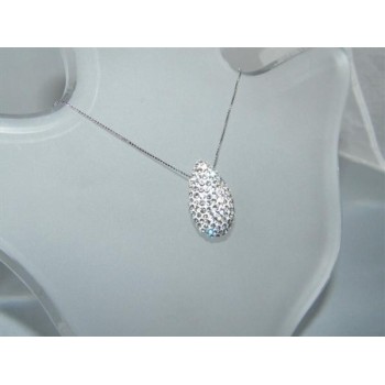 RMB|collana argento 925 con goccia passante di zirconi girocollo donna