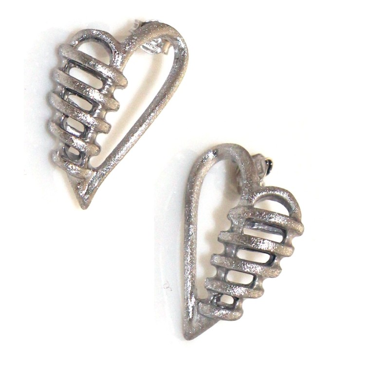 RMB|necklace ring earrings 925 silver bandaged heart satin