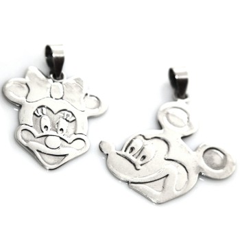 RMB|925 silver pendant. Cartoon medal. Large mouse or little mouse figure