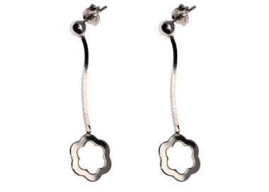 RMB|925 silver earrings, flower pendant ball and snake chain