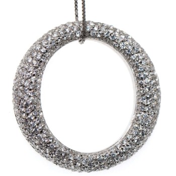 RMB|925 silver pendant and necklace chetè laroche pavè circle ring brilliant zircons