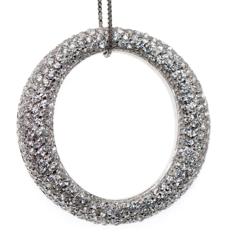 RMB|ciondolo e collana argento 925 chetè laroche anello cerchio pavè brillanti zirconi