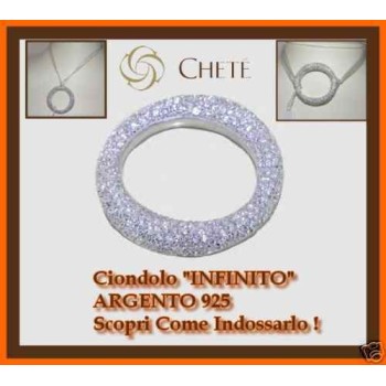 RMB|ciondolo e collana argento 925 chetè laroche anello cerchio pavè brillanti zirconi