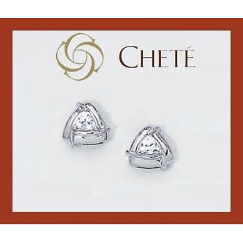 RMB|orecchini triangolari punto luce argento 925 zircone chete laroche