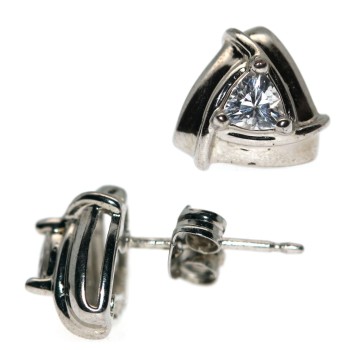 RMB|triangular earrings point of light silver 925 zircon chete laroche