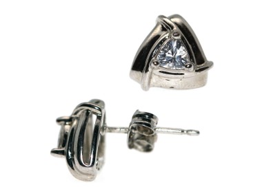 RMB|triangular earrings point of light silver 925 zircon chete laroche