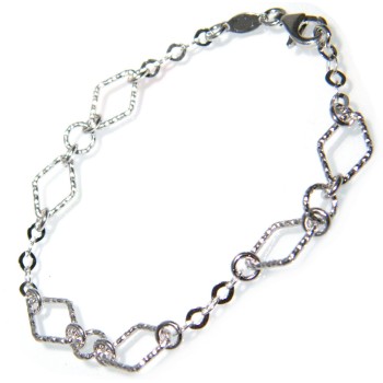 RMB|925 silver bracelet diamond circles and rhombuses 18.8 cm