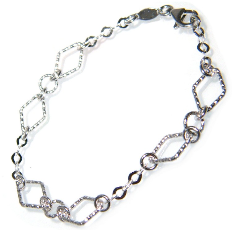 RMB|925 silver bracelet diamond circles and rhombuses 18.8 cm