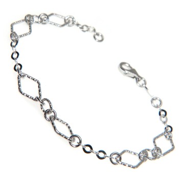 RMB|925 silver bracelet diamond circles and rhombuses 18.8 cm