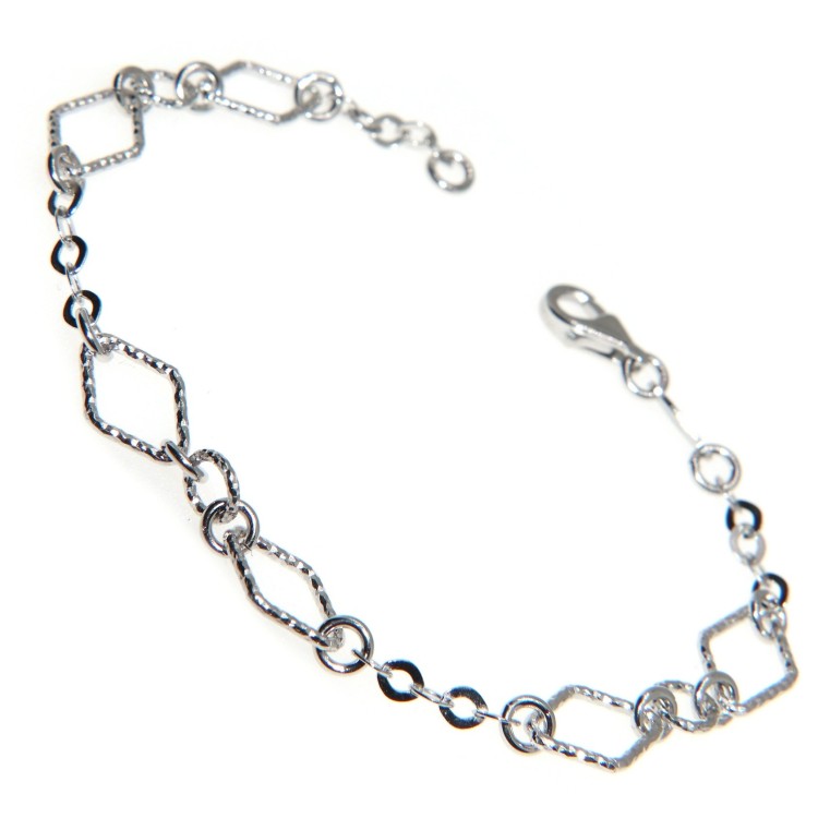 RMB|925 silver bracelet diamond circles and rhombuses 18.8 cm
