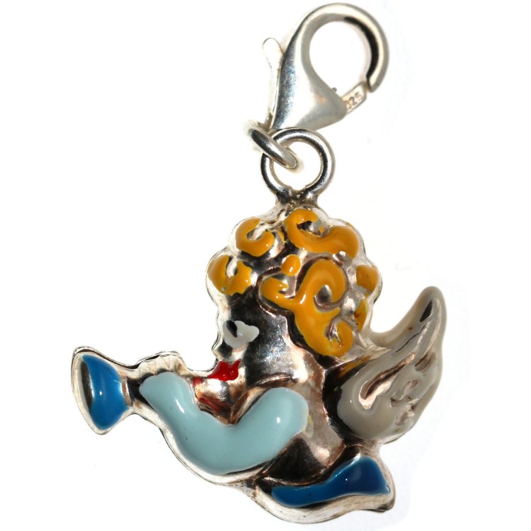 RMB|925 silver charm blonde angel with pink celestial trumpet