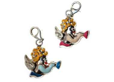 RMB|925 silver charm blonde angel with pink celestial trumpet