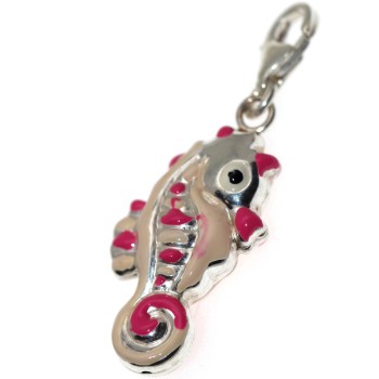 RMB|Charm argento 925 Cavallo Marino smaltata a mano celeste rosa giallo