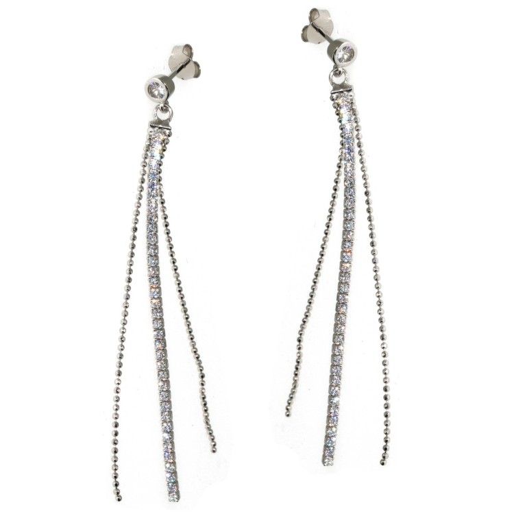 RMB|Orecchini tennis argento 925 zirconi e codine di palline diamantate donna NALBORI