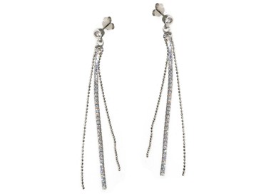 RMB|Orecchini tennis argento 925 zirconi e codine di palline diamantate donna NALBORI