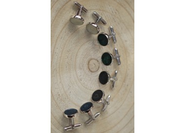 RMB|Round cufflinks in 925 silver enamel button in various colors for men's shirt romabijoux