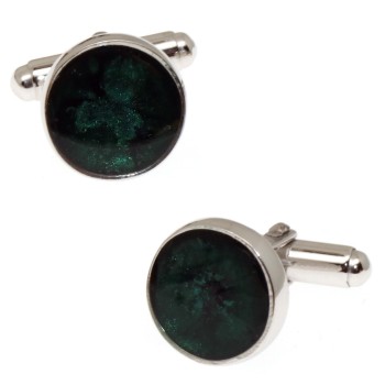 RMB|Gemelli tondi Argento 925 a bottone  smalto vari colori camicia uomo NALBORI verde bottiglia