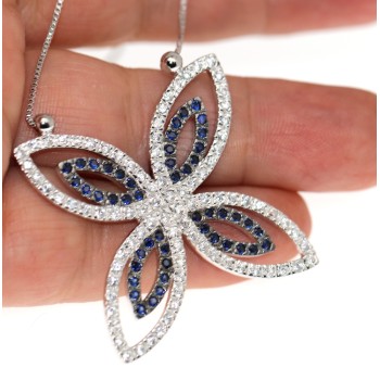 RMB|Chetè Laroche : ciondolo con collana argento 925 e zirconi blu notte