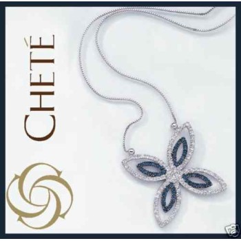RMB|Chetè Laroche: pendant with 925 silver necklace and midnight blue zircons