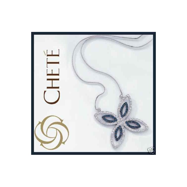 RMB|Chetè Laroche: pendant with 925 silver necklace and midnight blue zircons