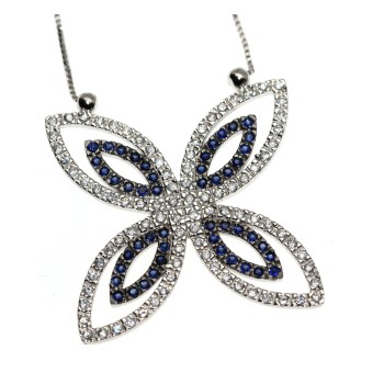 RMB|Chetè Laroche: pendant with 925 silver necklace and midnight blue zircons