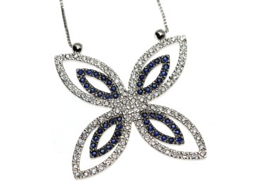 RMB|Chetè Laroche: pendant with 925 silver necklace and midnight blue zircons