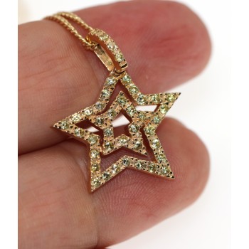 RMB|Chetè & Laroche pendant with astra star necklace 925 yellow gold plated silver with zircons