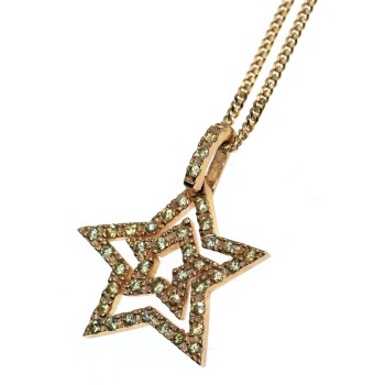 RMB|Chetè & Laroche pendant with astra star necklace 925 yellow gold plated silver with zircons