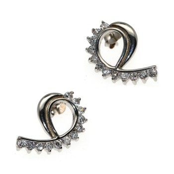 RMB|Chetè Laroche 925 silver wave earrings with white zircons for women
