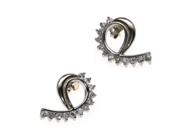 RMB|Chetè Laroche 925 silver wave earrings with white zircons for women