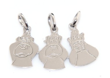 RMB|argento 925 - 3 ciondoli da spezzare con le scimmie per famiglia amici