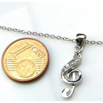 RMB|silver 925: man woman anklet bracelet with pendant clef white zirconia