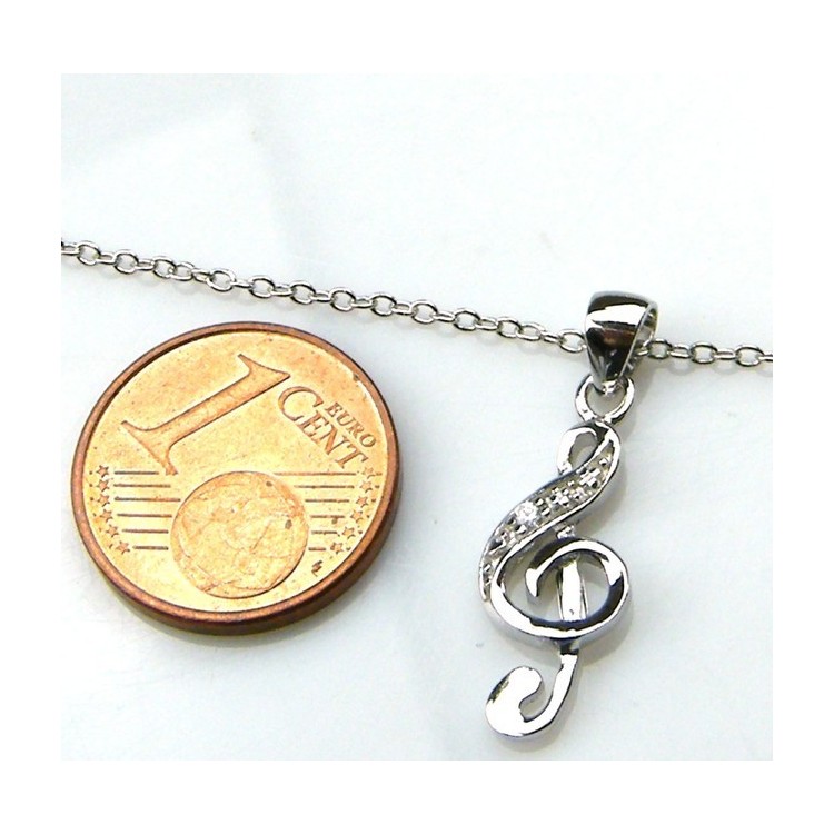 RMB|silver 925: man woman anklet bracelet with pendant clef white zirconia