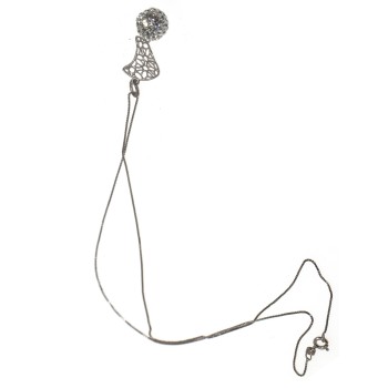 RMB|collana argento 925 con Luna in Filigrana e Sfera di zirconi girocollo donna