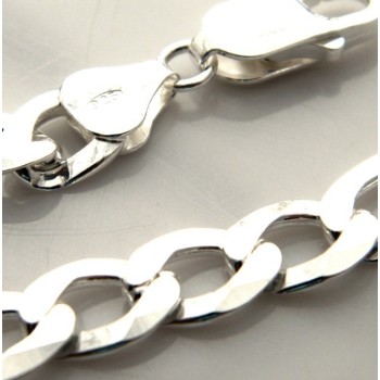 RMB|SILVER 925: Man Bracelet Chain 7.5 mm figaro 3 + 1 bleached very long XXL !
