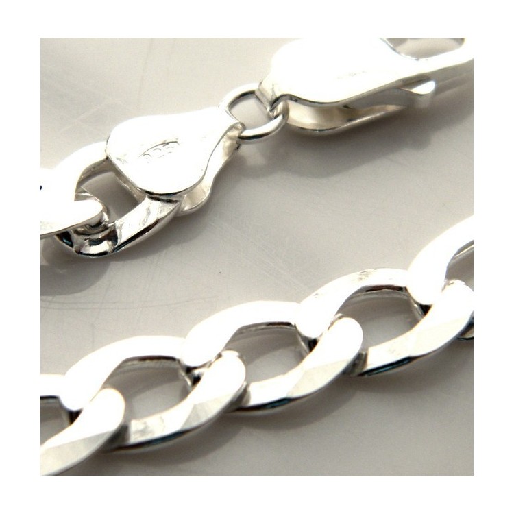 RMB|SILVER 925: Man Bracelet Chain 7.5 mm figaro 3 + 1 bleached very long XXL !