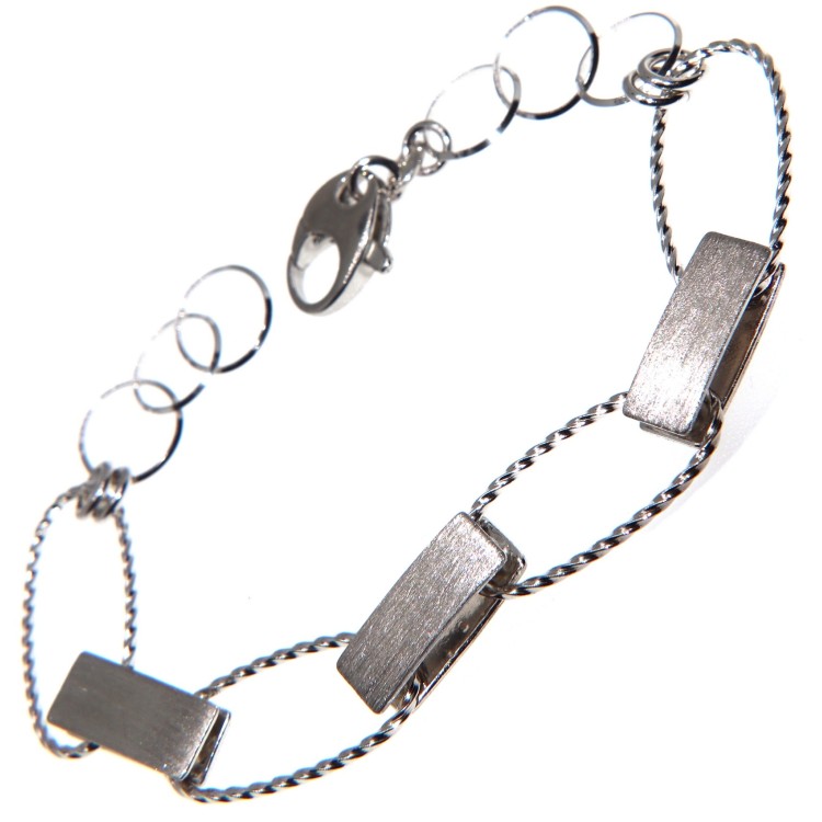 RMB|bracciale argento 925 ovali intrecci ellissi ritorte e barrette satinate RomaBijoux gioielli