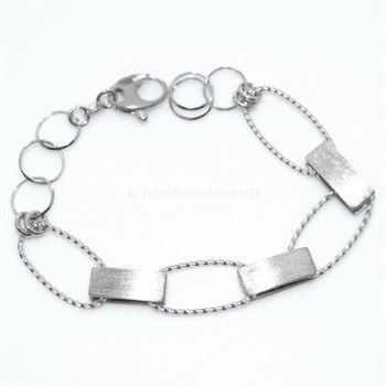 RMB|925 silver bracelet with woven oval ellipses and satin bars