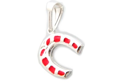 RMB|horseshoe pendant 925 silver red luck amulet
