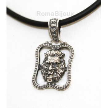 RMB|Silver Pendant 925: for man. Lion burnished medium frame with lace and handmade